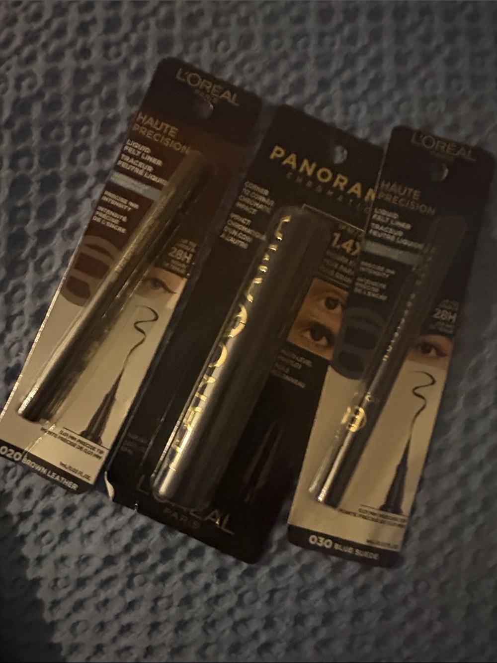 L'Oreal Brown Leather & Blue Suede Liquid Eyeliners with Black Mascara NWT - Picture 6 of 6